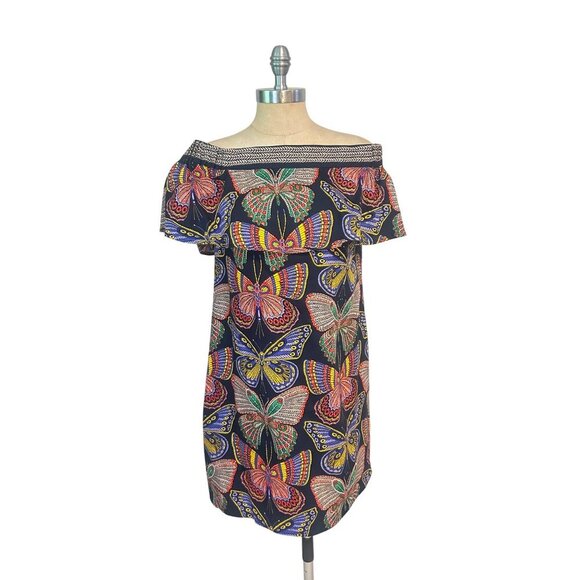 TRINA TURK Welton Butterfly Off-the-Shoulder Dress Women’s Size Small - Picture 4 of 8